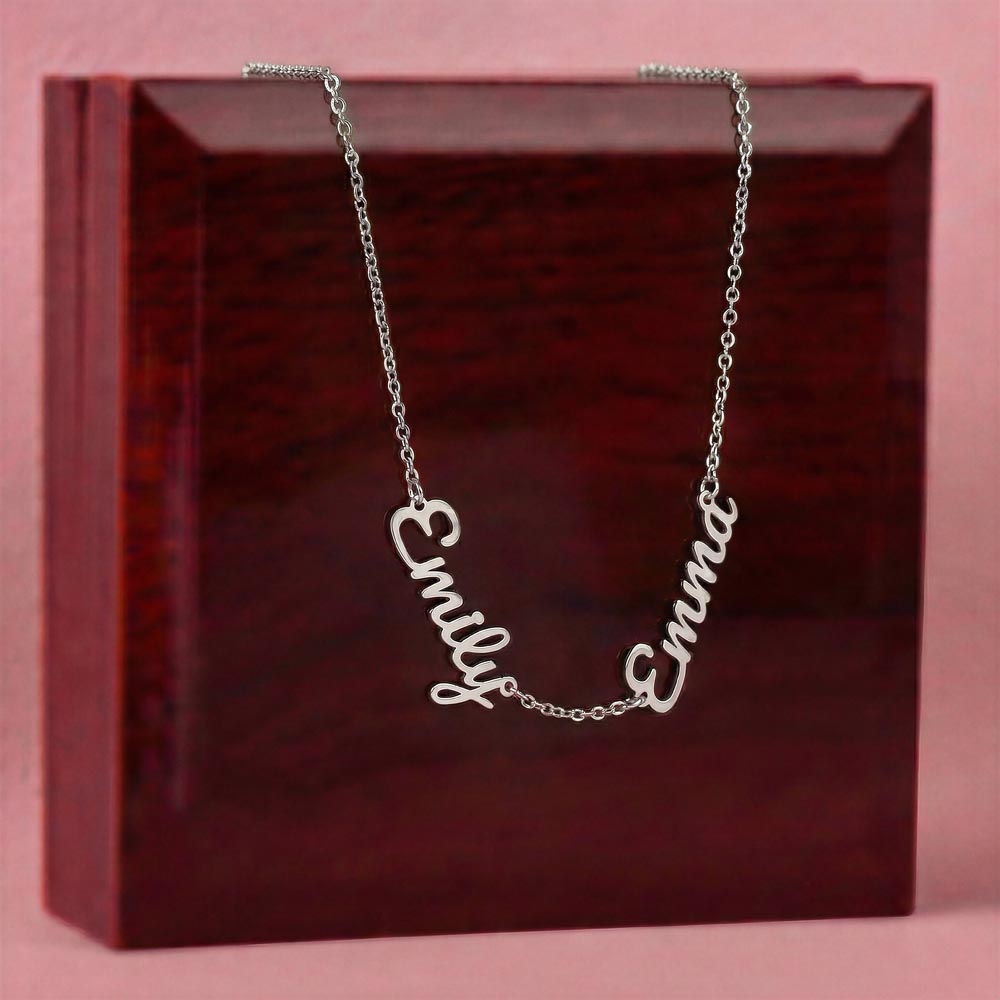 Multiple Name Necklace - Polished stainless steel or 18k yellow gold finish