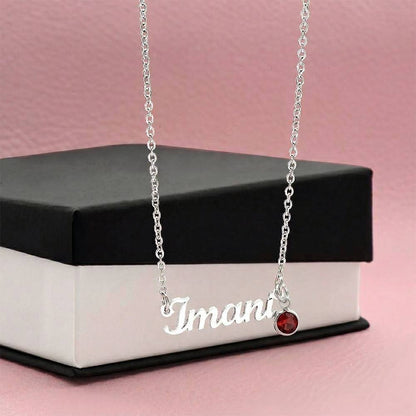 Custom Name Necklace with Birthstone | Panda Jewelry Store