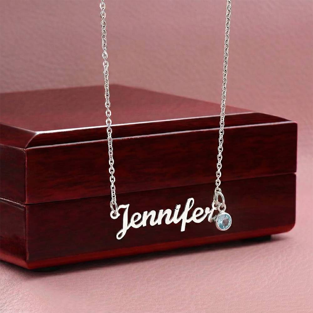 Custom Name Necklace with Birthstone | Panda Jewelry Store