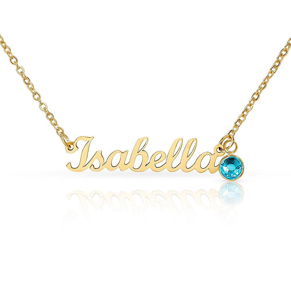 Custom Name Necklace with Birthstone | Panda Jewelry Store