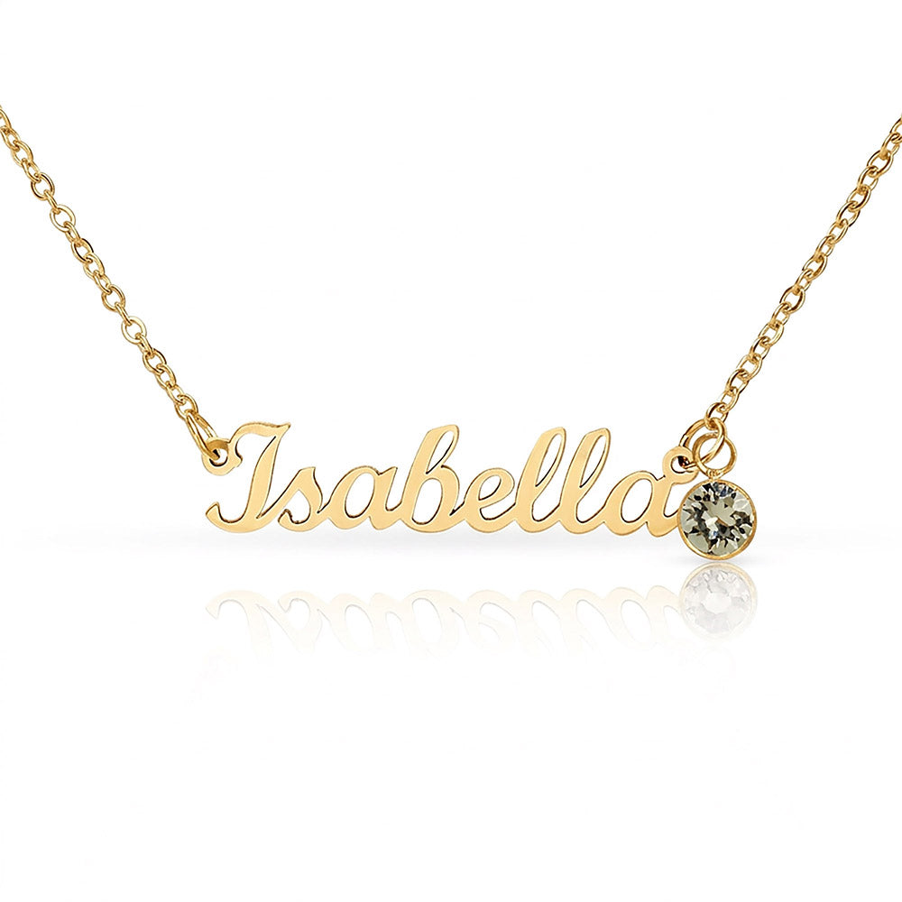 Custom Name Necklace with Birthstone | Panda Jewelry Store