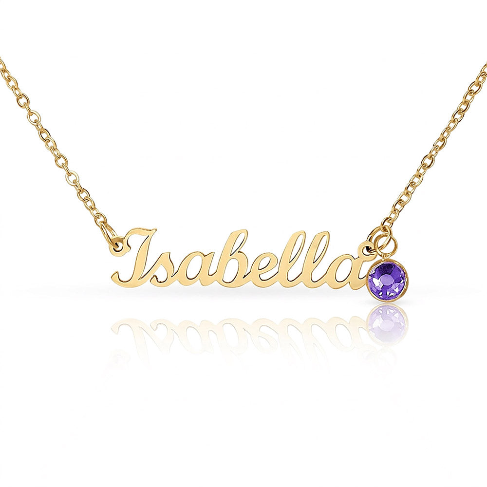 Custom Name Necklace with Birthstone | Panda Jewelry Store