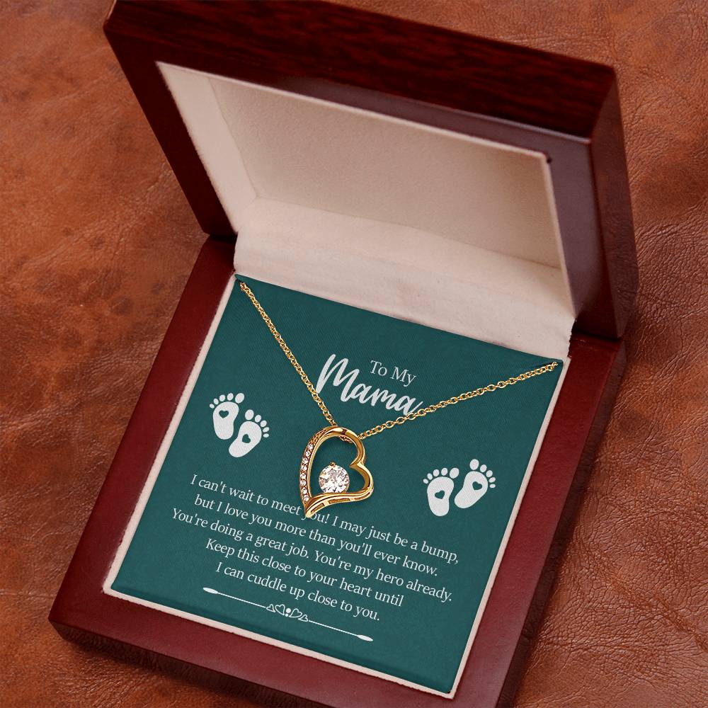 To My Mama | Romantic Heart Necklace with Dazzling Crystal Accents For Her