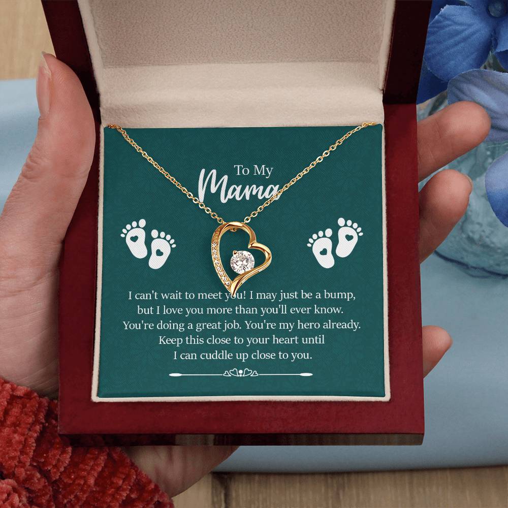 To My Mama | Romantic Heart Necklace with Dazzling Crystal Accents For Her