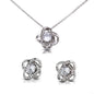 To My Soulmate Love Knot Necklace and Earrings Set 14k White Gold | Panda Jewelry Store