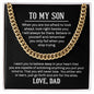To My Son | From Dad,14K Yellow or White Gold Cuban Link Chain