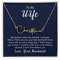 To my wife, Love, Your Husband Signature Style Name Necklace | 18K yellow gold finish