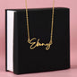 To my wife, Love, Your Husband Signature Style Name Necklace | 18K yellow gold finish
