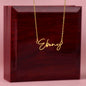To my wife, Love, Your Husband Signature Style Name Necklace | 18K yellow gold finish