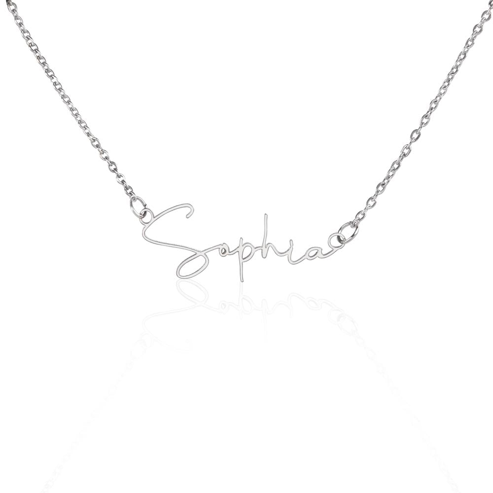 Card Signature Style Custom Name Necklace | Panda Jewelry Store