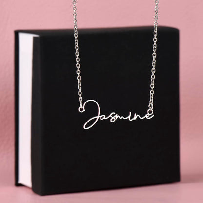 Card Signature Style Custom Name Necklace | Panda Jewelry Store