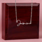 Card Signature Style Custom Name Necklace | Panda Jewelry Store