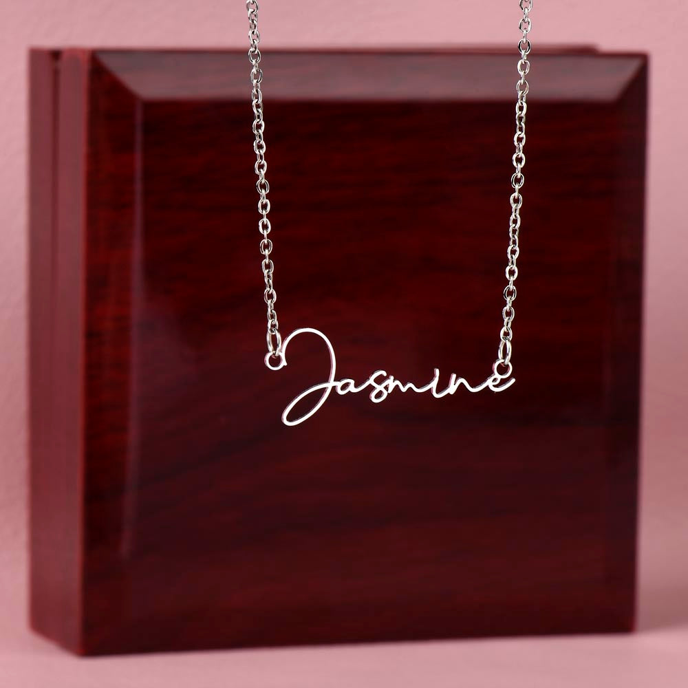Card Signature Style Custom Name Necklace | Panda Jewelry Store
