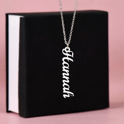 Personalized Vertical Name Necklace – Custom Sterling Silver Jewelry