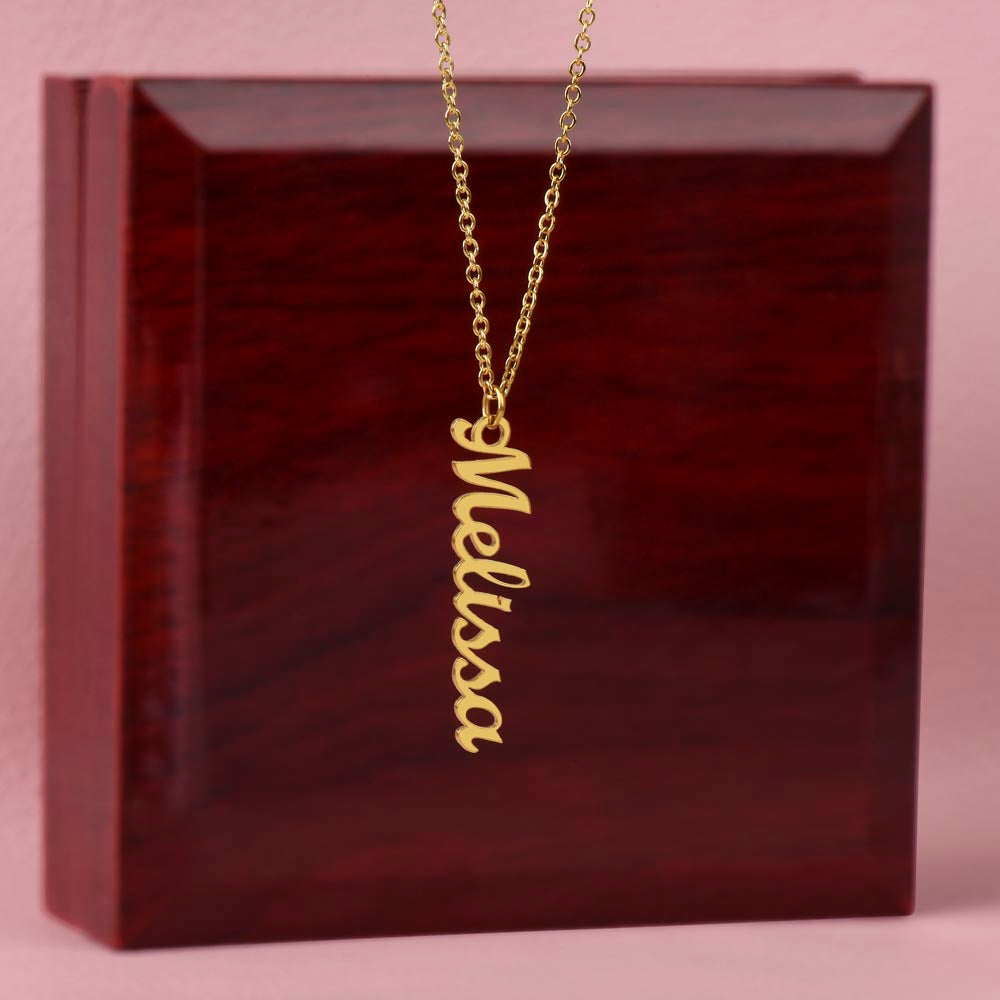 Personalized Vertical Name Necklace – Custom Sterling Silver Jewelry