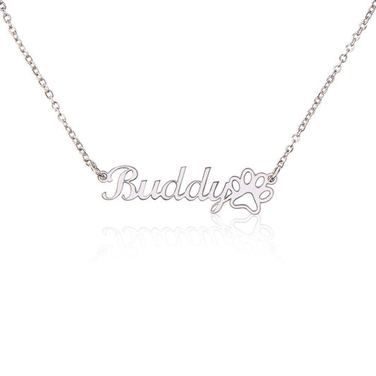 Just for You! A Paw Print Name Necklace