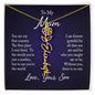 To My Mom | From Son | 18K yellow gold finish | Personalized Name Floral Necklace with Adjustable Chain