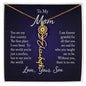 To My Mom | From Son | 18K yellow gold finish | Personalized Name Floral Necklace with Adjustable Chain