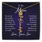 To My Mom | From Son | 18K yellow gold finish | Personalized Name Floral Necklace with Adjustable Chain