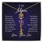 To My Mom | From Son | 18K yellow gold finish | Personalized Name Floral Necklace with Adjustable Chain
