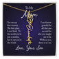 To My Mom | From Son | 18K yellow gold finish | Personalized Name Floral Necklace with Adjustable Chain