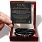 To My Son Bracelet "Forever Linked Together" Braided Vegan Leather