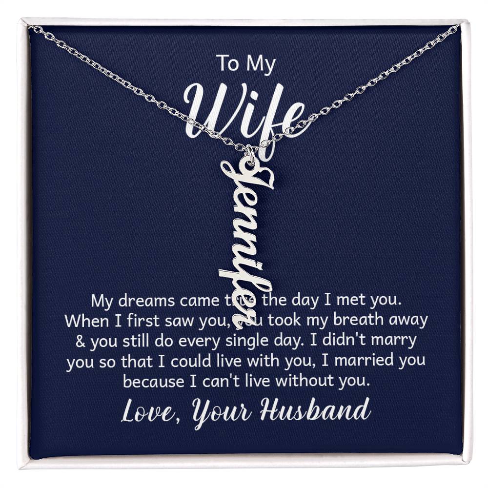 Personalized Multiple Name Necklace | Custom Vertical Names | 18K Gold or Stainless Steel