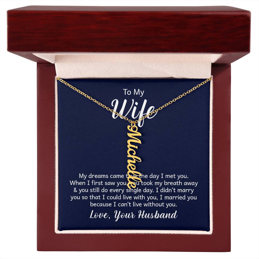 Personalized Multiple Name Necklace | Custom Vertical Names | 18K Gold or Stainless Steel
