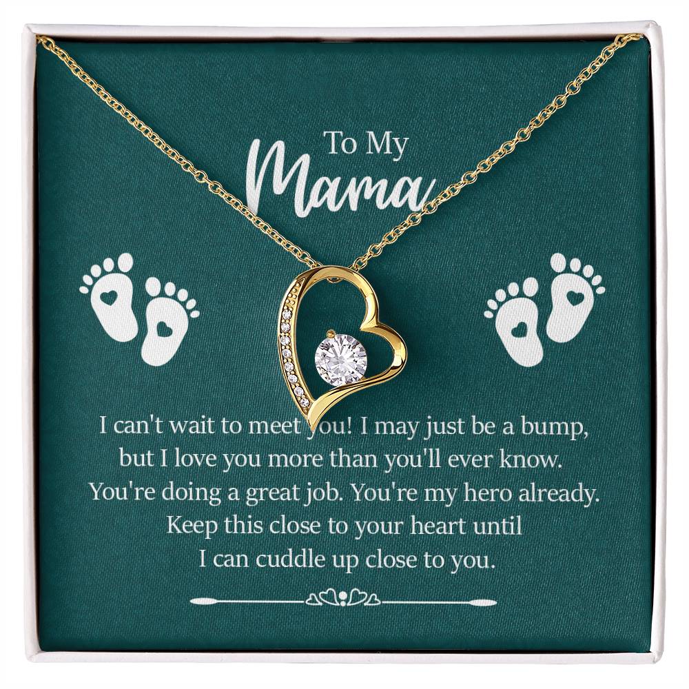 To My Mama | Romantic Heart Necklace with Dazzling Crystal Accents For Her