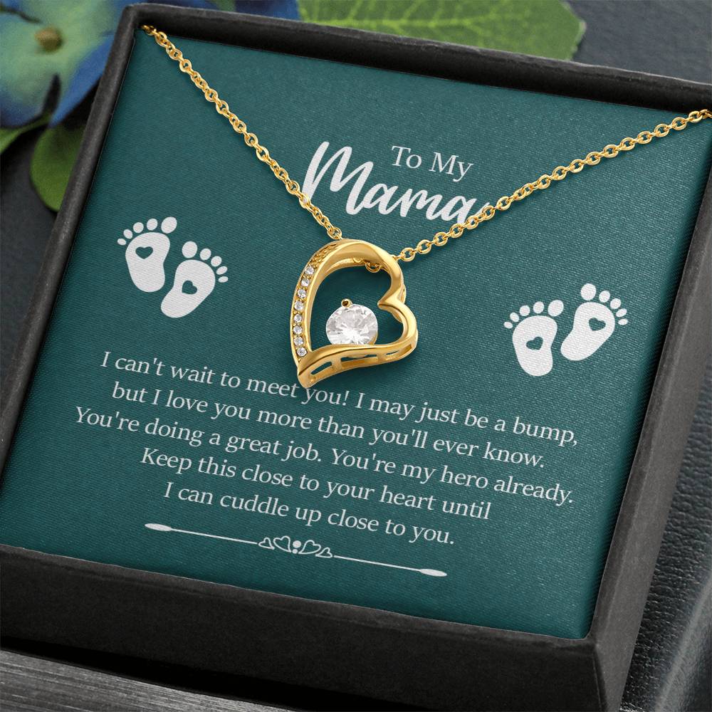 To My Mama | Romantic Heart Necklace with Dazzling Crystal Accents For Her