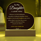 To My Daughter Personalized Heart Acrylic Plaque Love You Forever Engraving