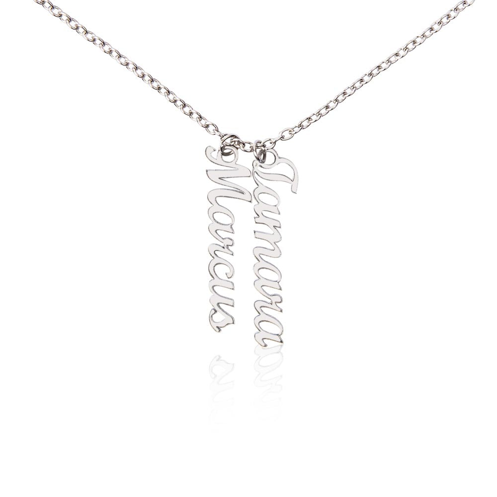 Personalized Vertical Names Necklace - Customized Gift for Her