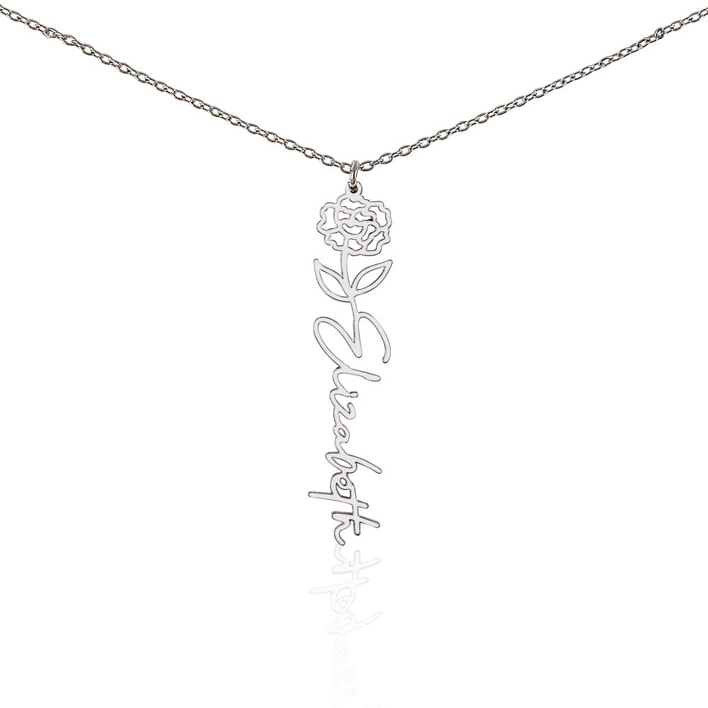 Just for You! A Birth Month Flower Name Necklace