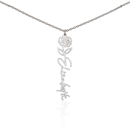 Just for You! A Birth Month Flower Name Necklace