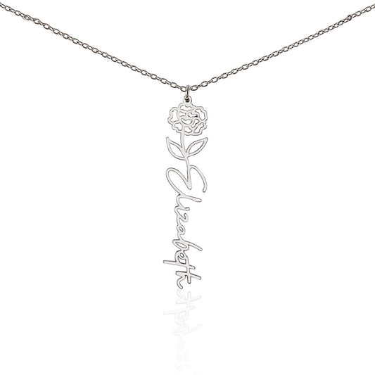 Just for You! A Birth Month Flower Name Necklace