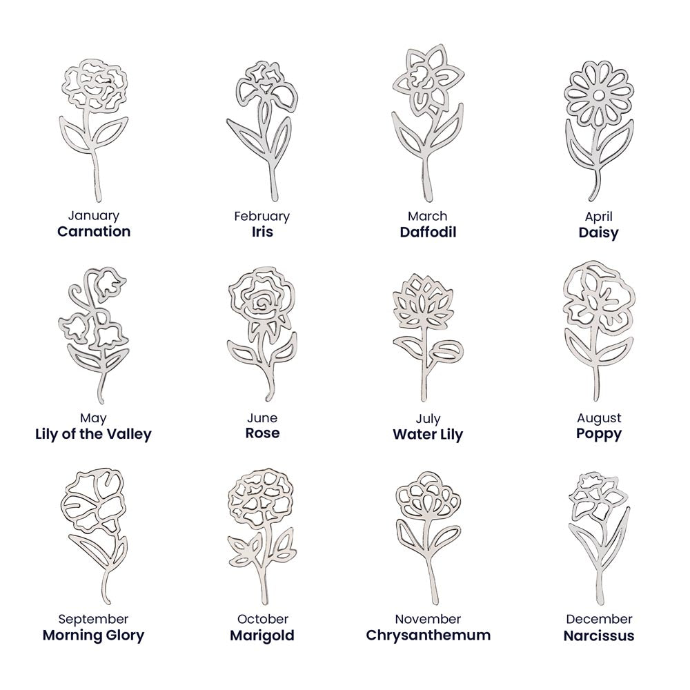 Just for You! A Birth Month Flower Name Necklace