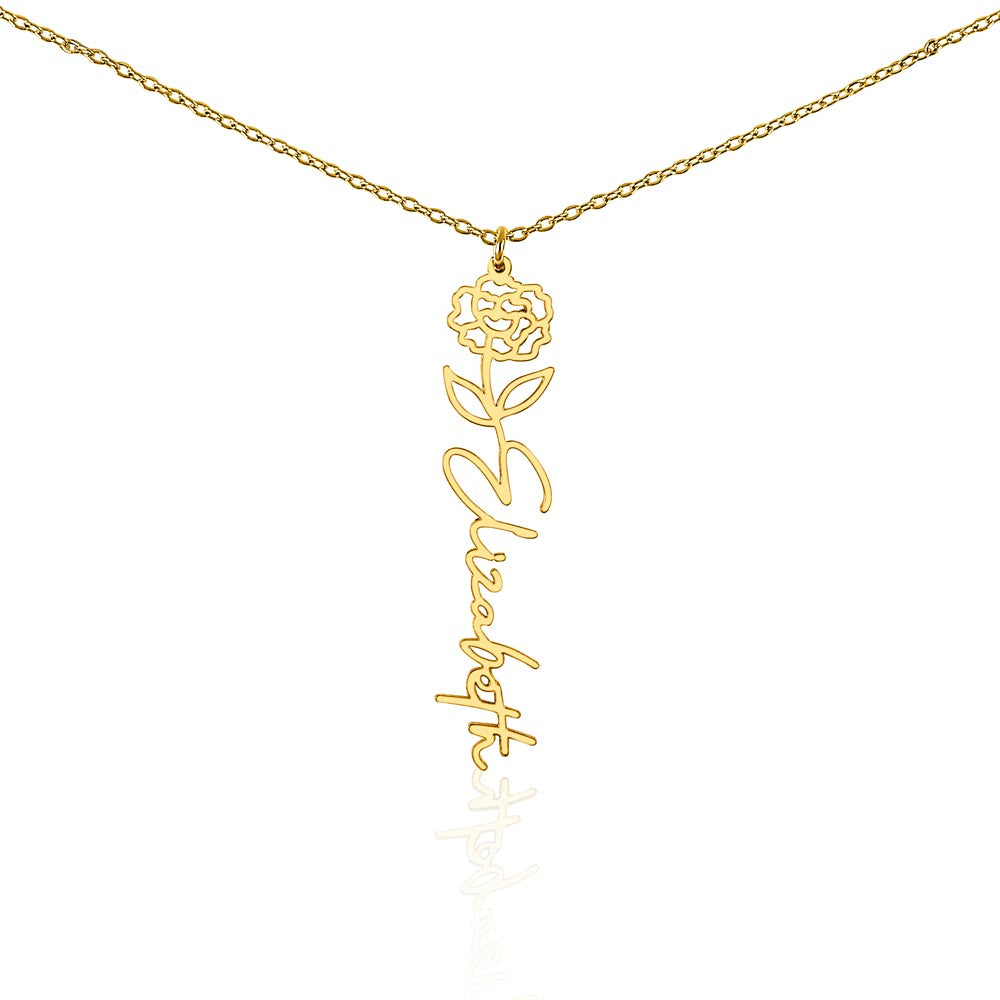 Just for You! A Birth Month Flower Name Necklace