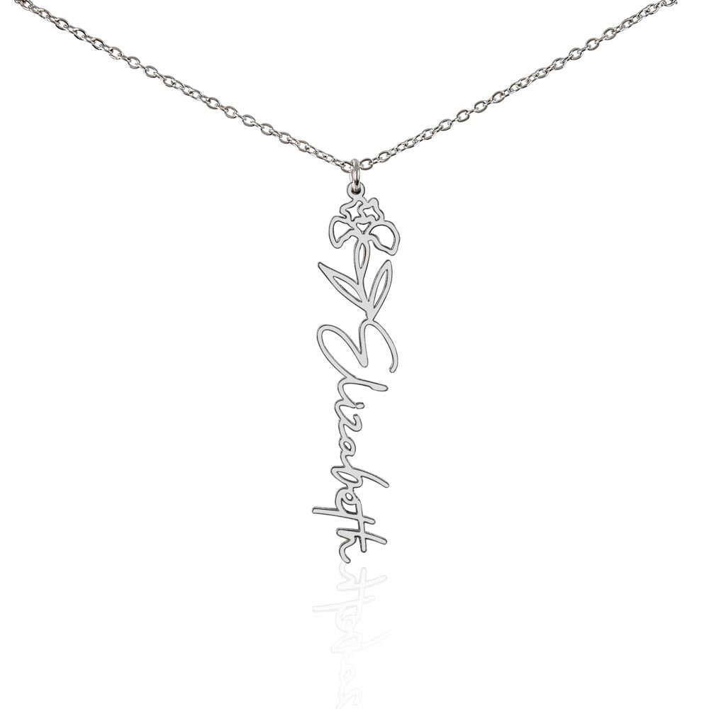 Just for You! A Birth Month Flower Name Necklace