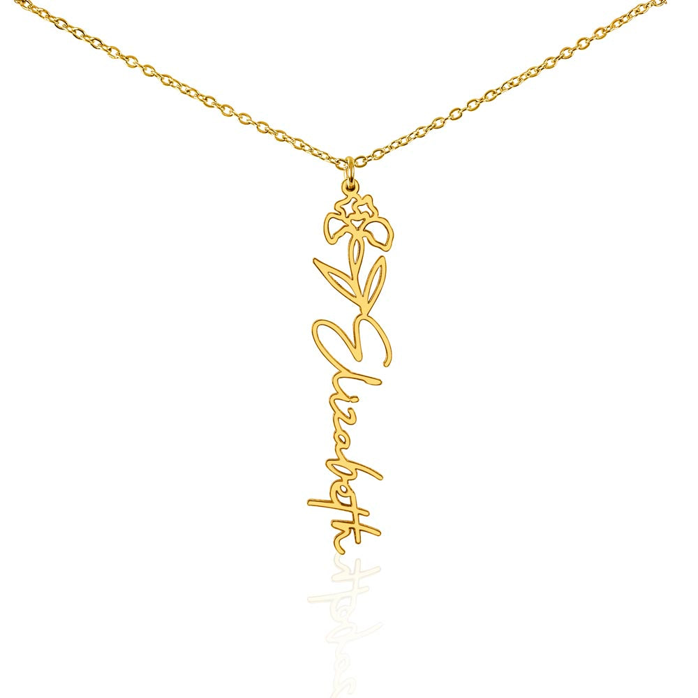 Just for You! A Birth Month Flower Name Necklace