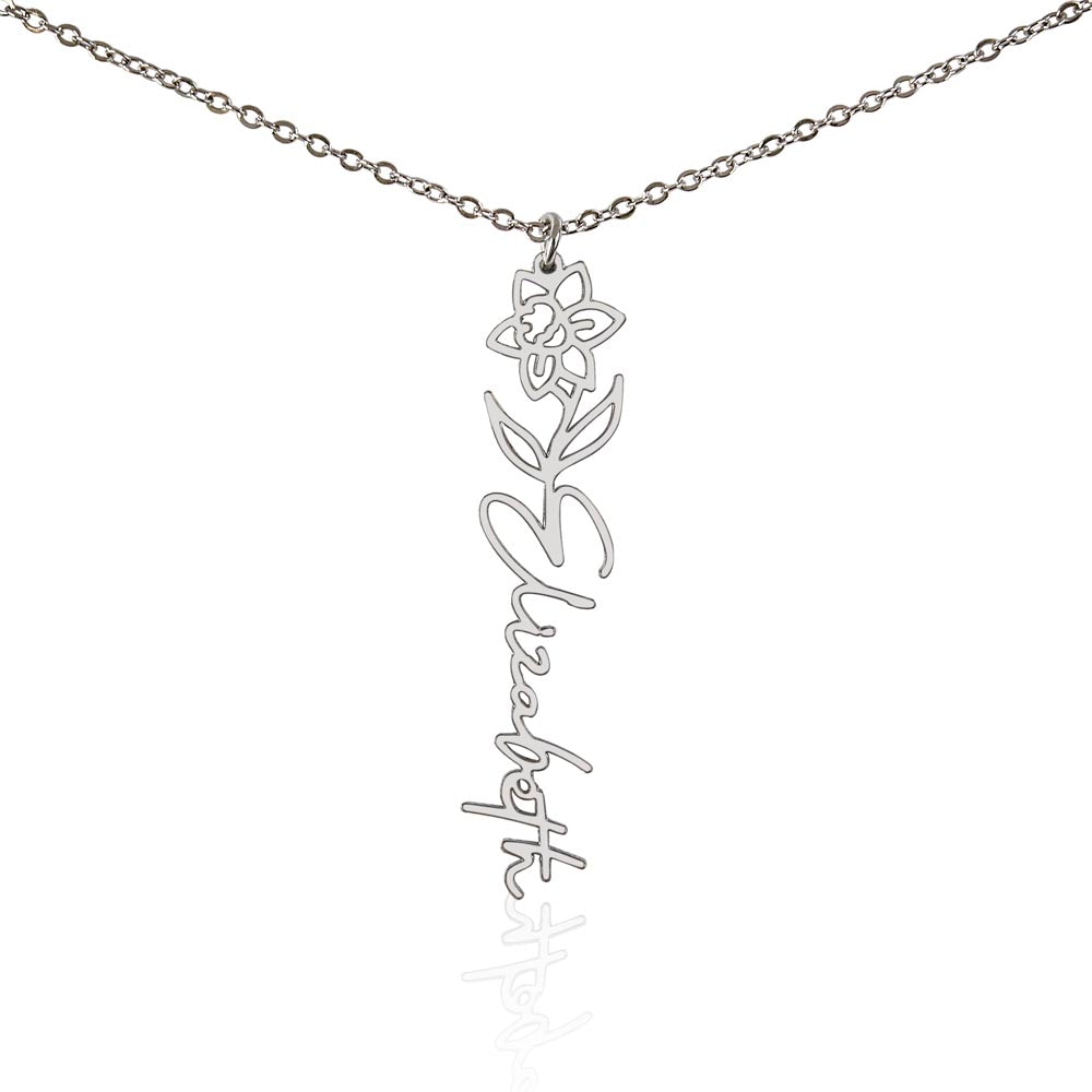 Just for You! A Birth Month Flower Name Necklace
