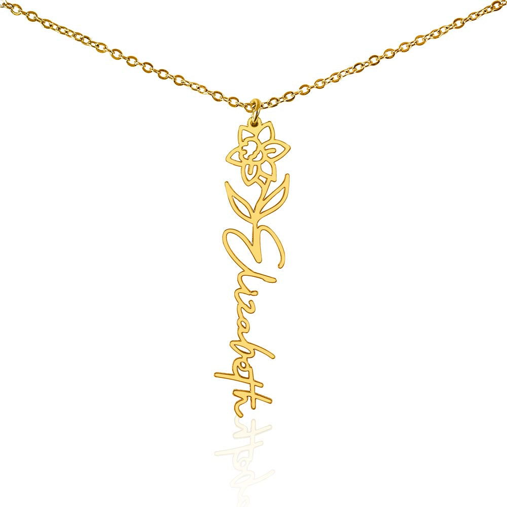 Just for You! A Birth Month Flower Name Necklace