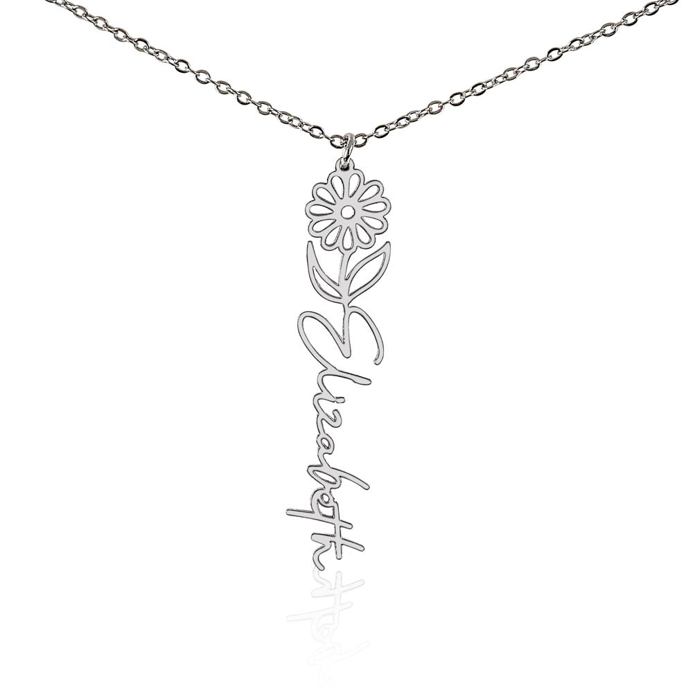Just for You! A Birth Month Flower Name Necklace