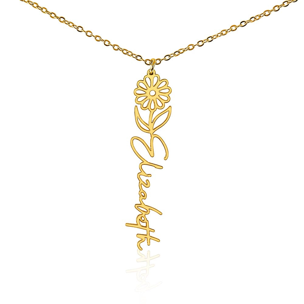 Just for You! A Birth Month Flower Name Necklace