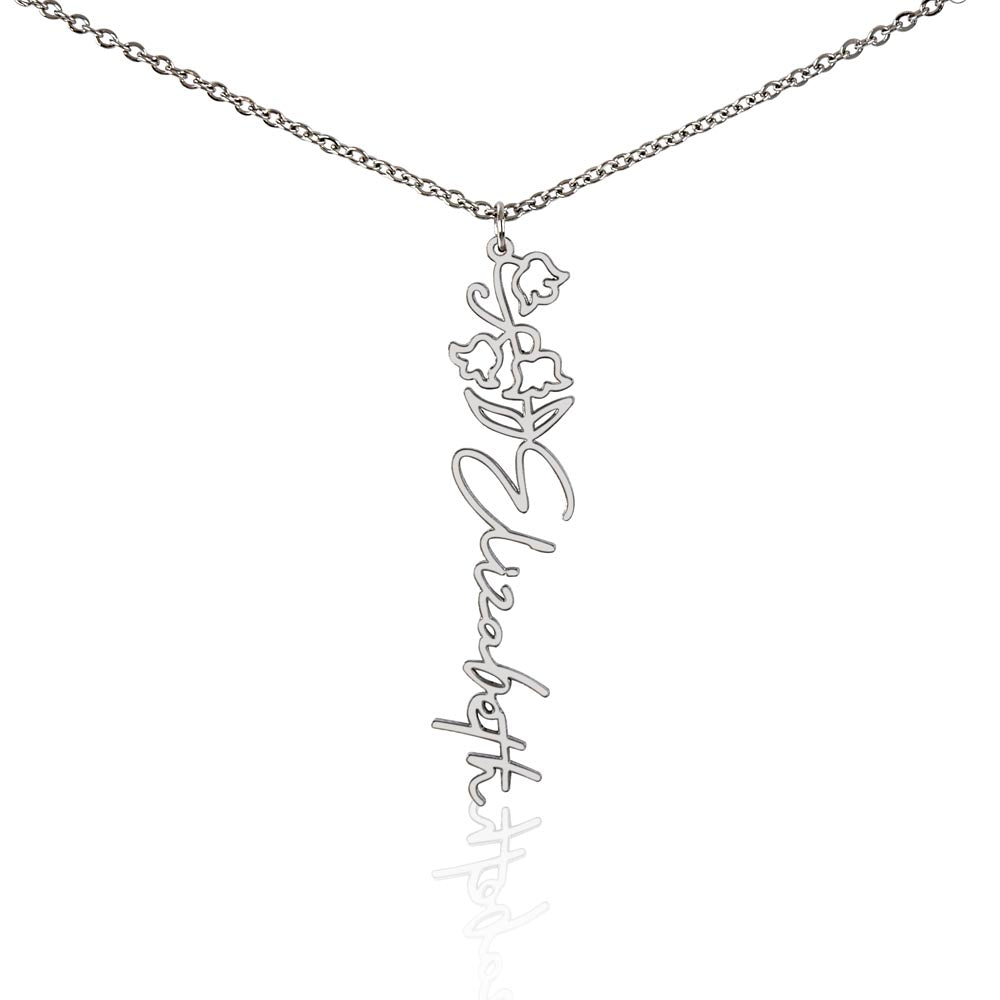 Just for You! A Birth Month Flower Name Necklace