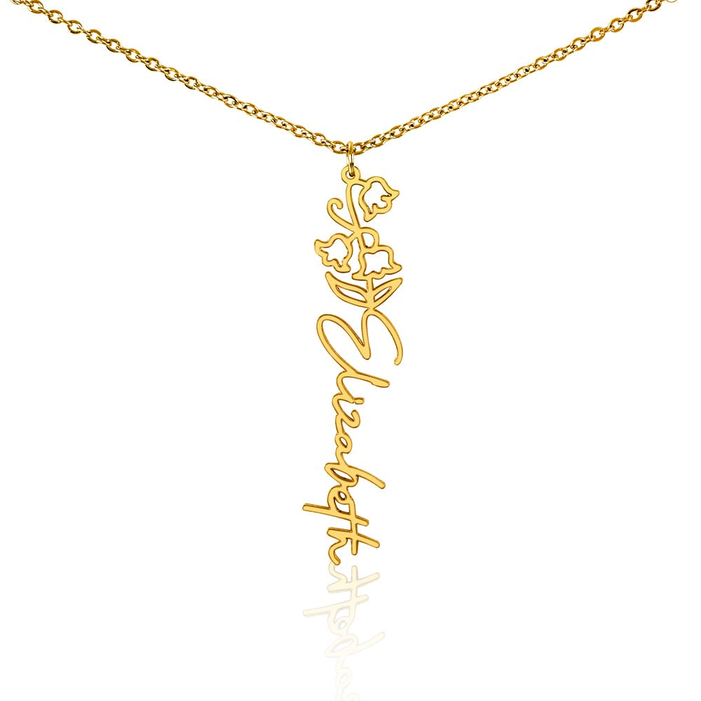 Just for You! A Birth Month Flower Name Necklace
