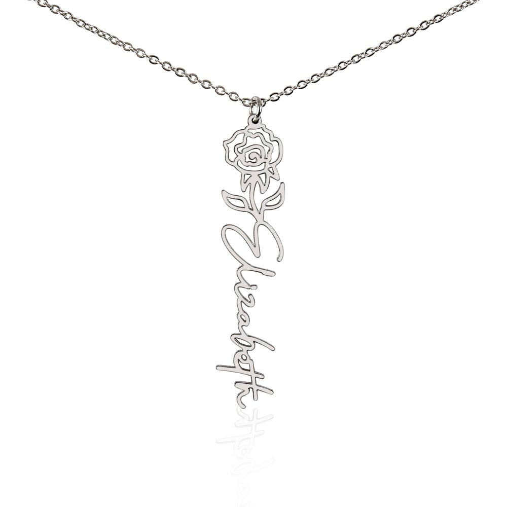 Just for You! A Birth Month Flower Name Necklace