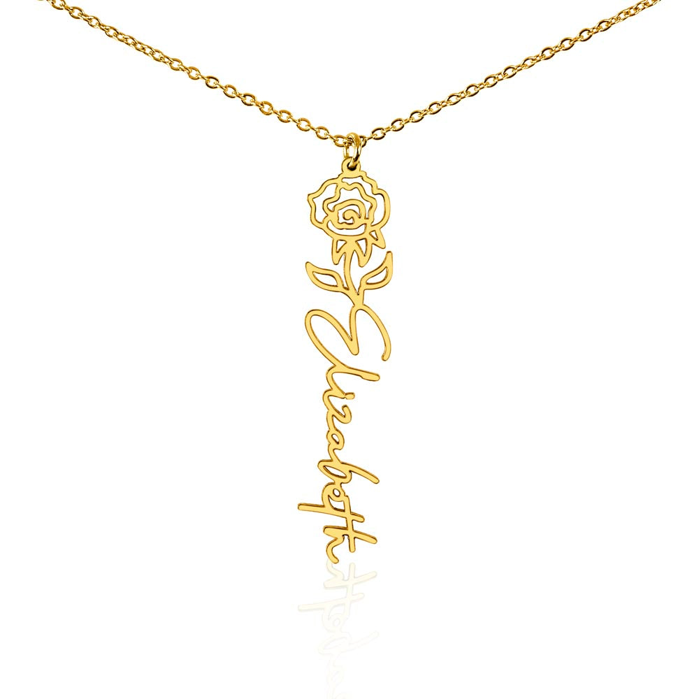 Just for You! A Birth Month Flower Name Necklace
