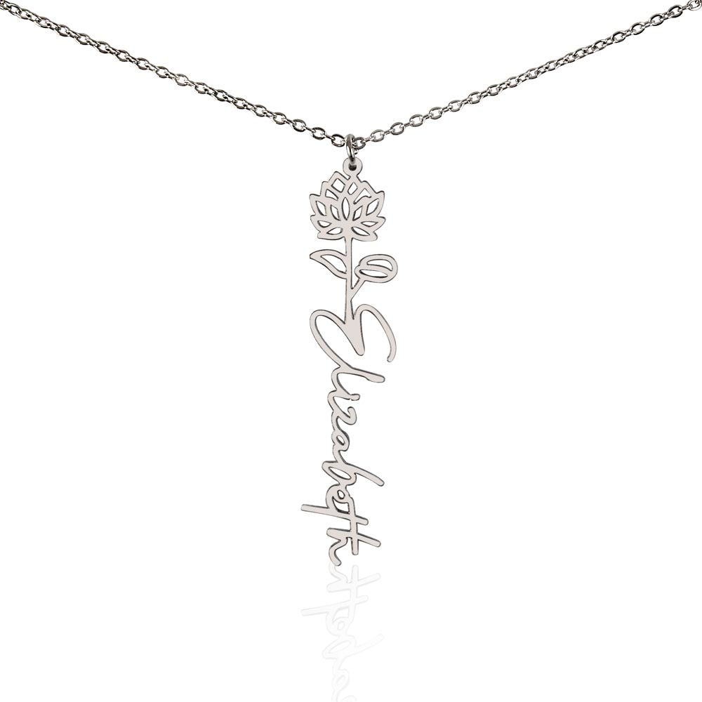 Just for You! A Birth Month Flower Name Necklace