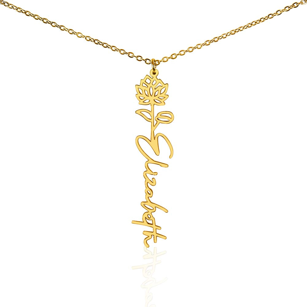 Just for You! A Birth Month Flower Name Necklace