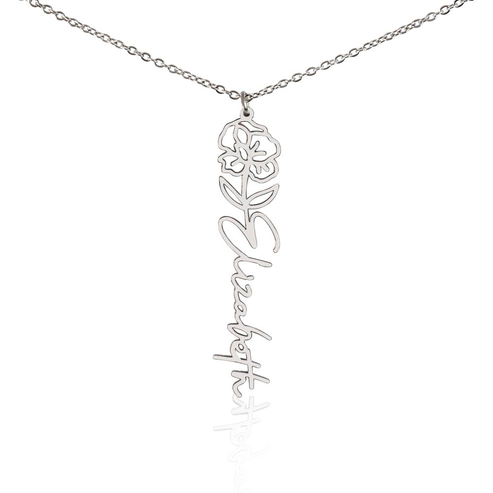 Just for You! A Birth Month Flower Name Necklace